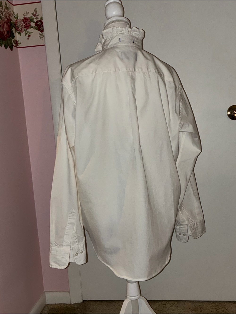 Up cycled Vintage Ralph Lauren Chaps ruffled collar Girly shirt - Picture 3 of 4